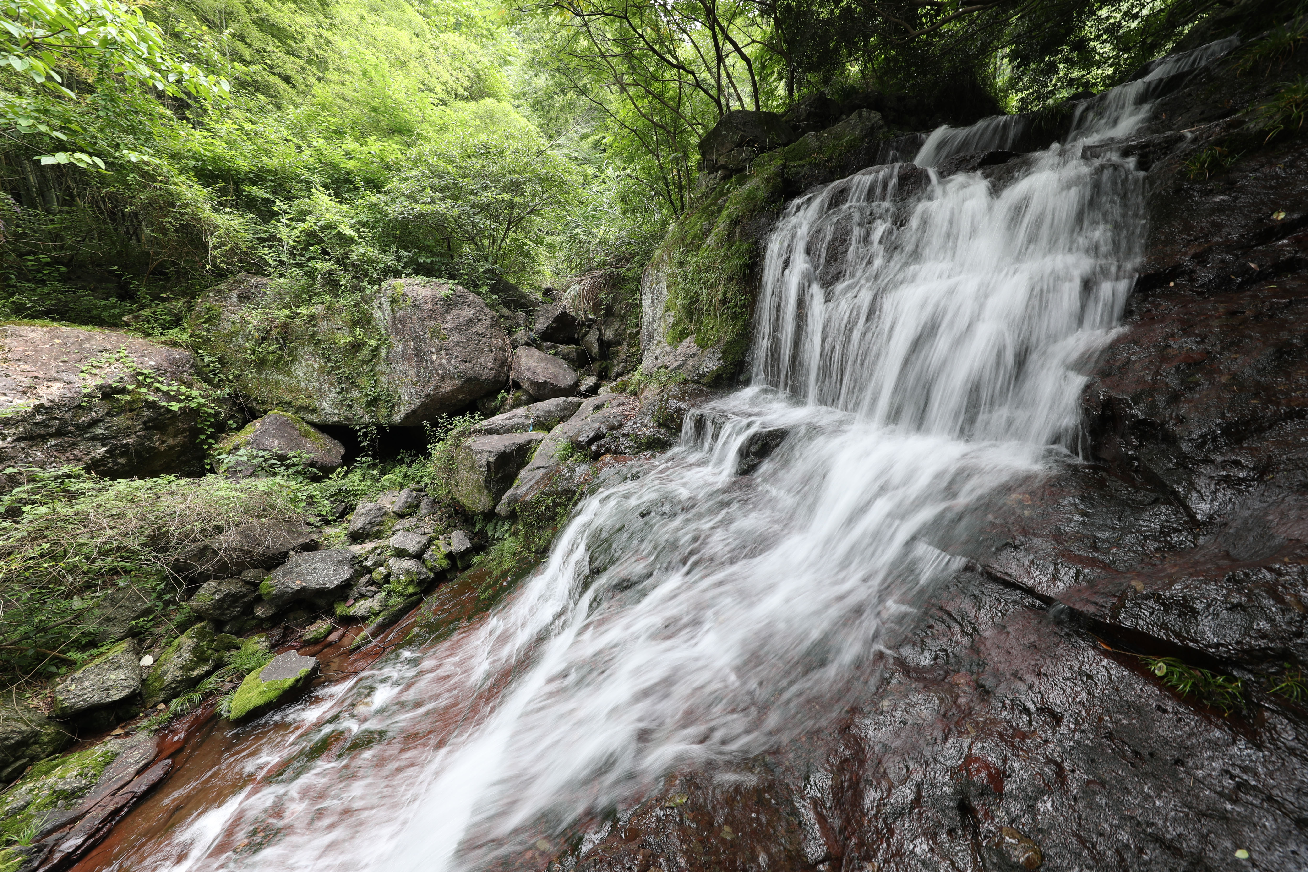 宁波这座大山里藏着一处小众清凉宝地,小溪飞瀑,竹海