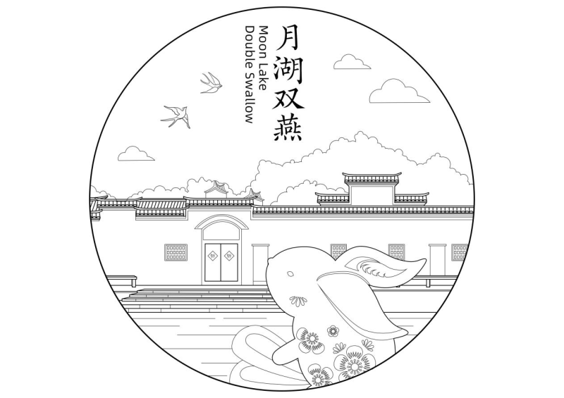 ▼线描图④——宁波月湖▼线描图③——宁波天一阁▼线描图②——宁波