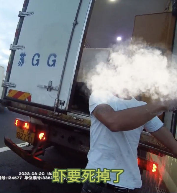 违停给虾加冰增氧 虾:这锅我不背! 违停给虾加冰增氧 虾:这锅我不背!